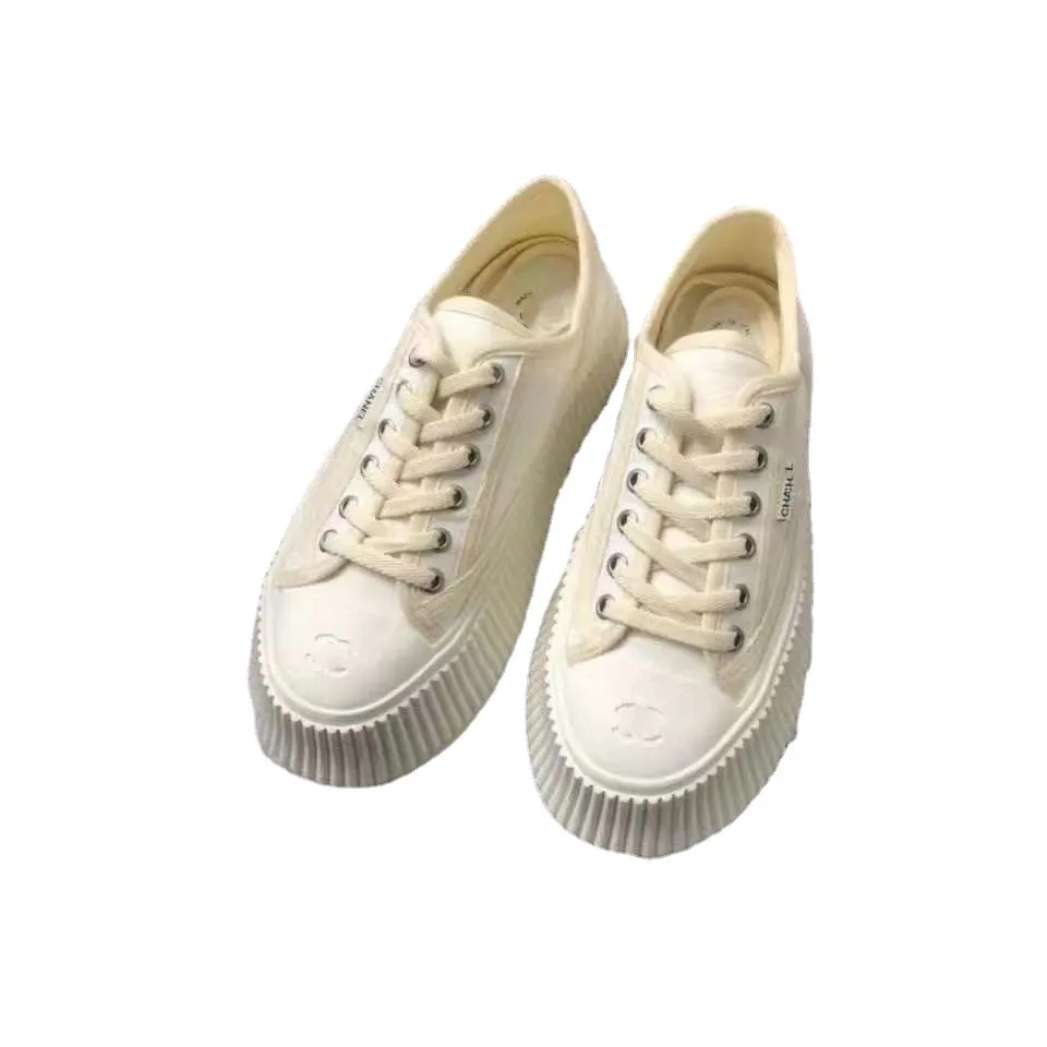 패션 캔버스 신발 스폰지 케이크 플랫폼 흰색 신발 소녀 트렌드 비스킷 신발