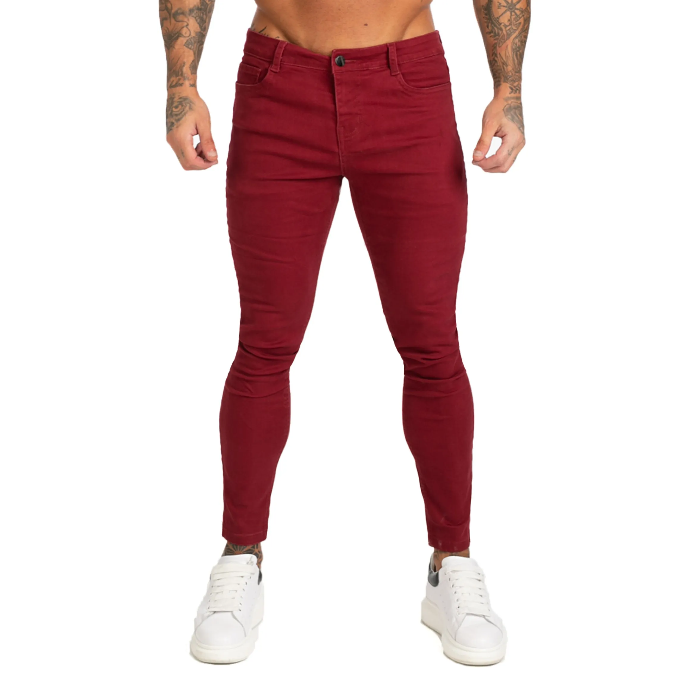 Hip Hop Jeans hommes Calça Jeans Masculina Super Skinny Fit hommes Jeans taille élastique Bestting pour corps athlétique zm173