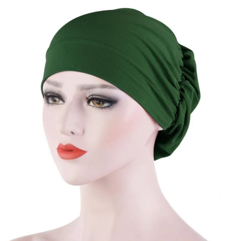 Beanie Skull Caps Kvinnor håravfall halsduk elastisk lady cancer kemo cap muslim turban hatt arabisk huvud wrap cover beanie huvudkläder skull253i