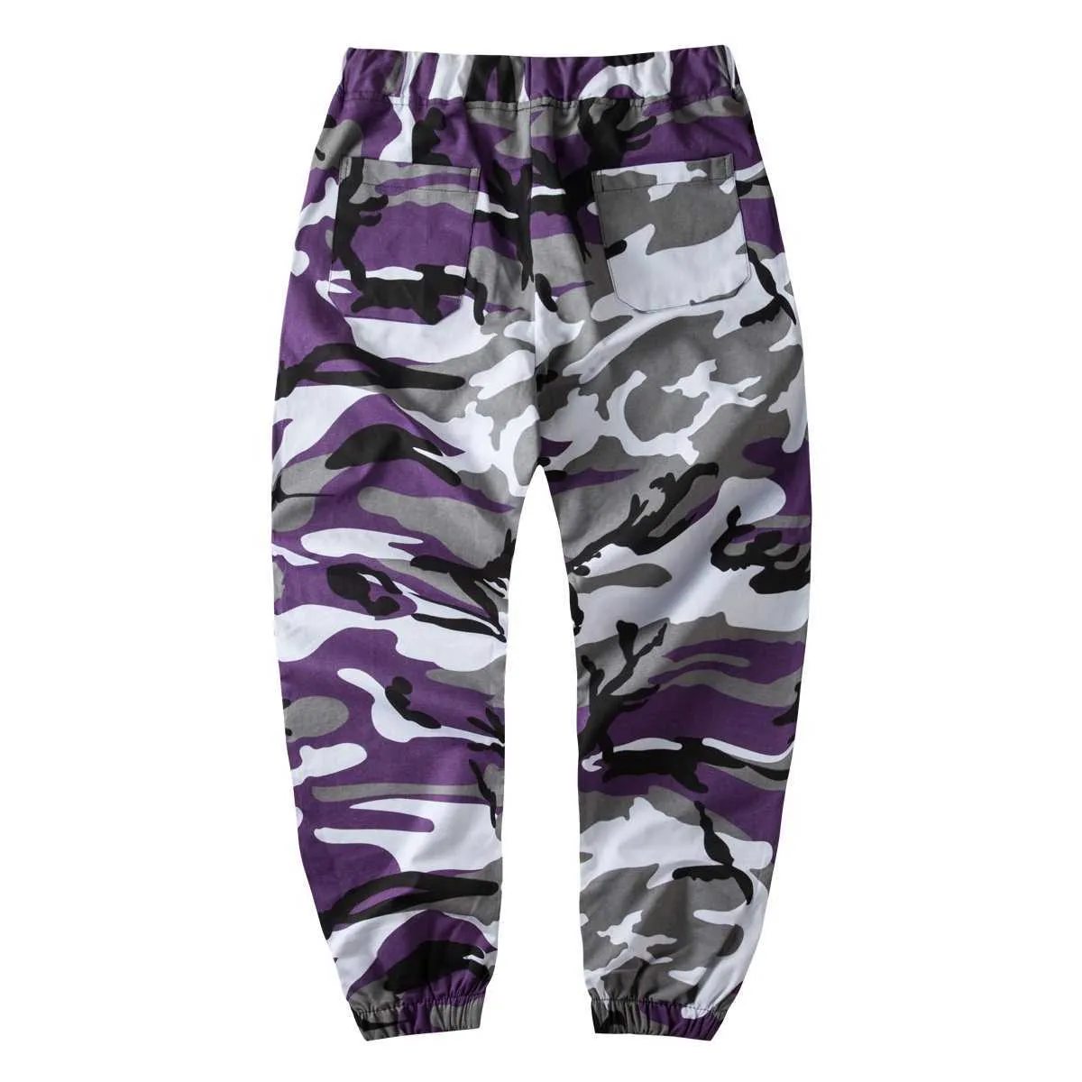 Pantalones de chándal de camuflaje naranja Ins para hombre, pantalones de chándal de algodón con bolsillos de pantalón militar táctico informal tejido Hip Hop 210715