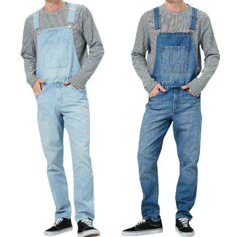 Herren Jeans Denim Latzhose Latzhose Overall Strampler Hose 211111