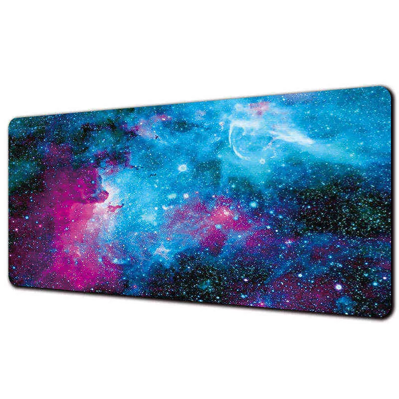 Space Night Large Gaming Waterproof Mouse Pad Lock Edge Mouse Mat Laptop Computer Keyboard Pad Desk Pad for Gamer Mousepad XXL AA220314