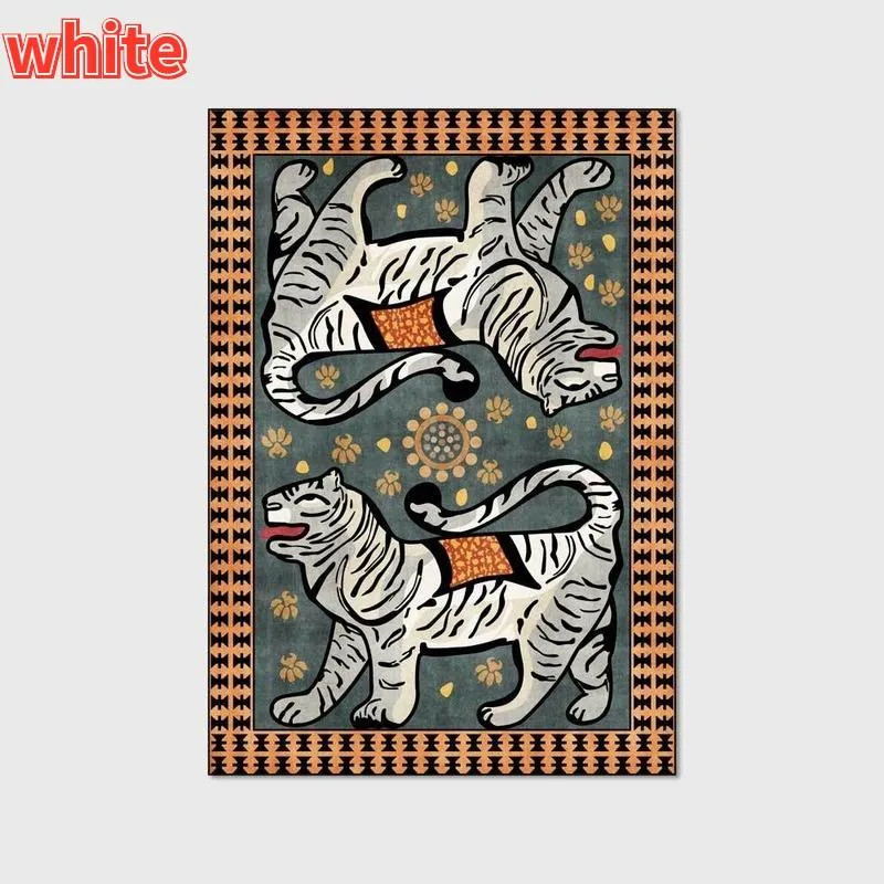 Tapetes tigre tapete animal dos desenhos animados impressão sala de estar decoração jogar tapetes macio quarto banheiro absorvente antiderrapante mat202i