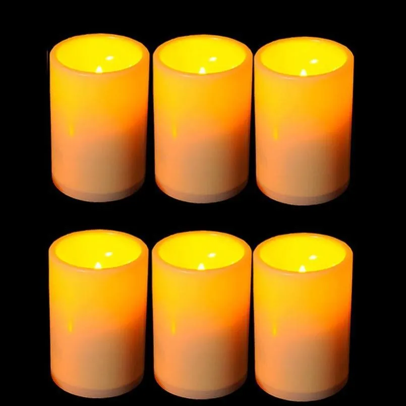 / 3x4 pouces pilier en plastique sans flamme LED bougie avec minuterie bougies bougies à piles bougie Acc qylRuZ255j