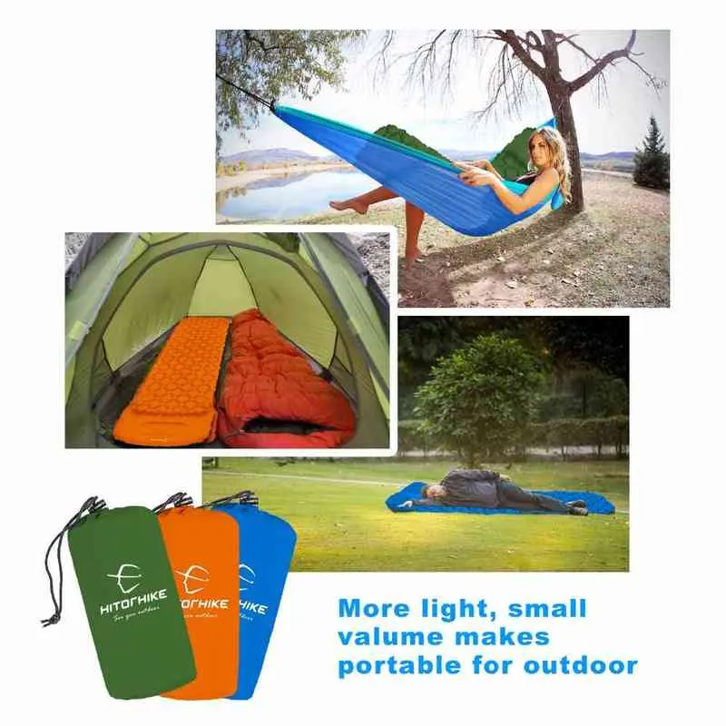 Hitorhike colchoneta inflable para dormir, colchoneta de Camping con almohada, colchón de aire, bolsa de cojín, sofás inflables 2201041705696