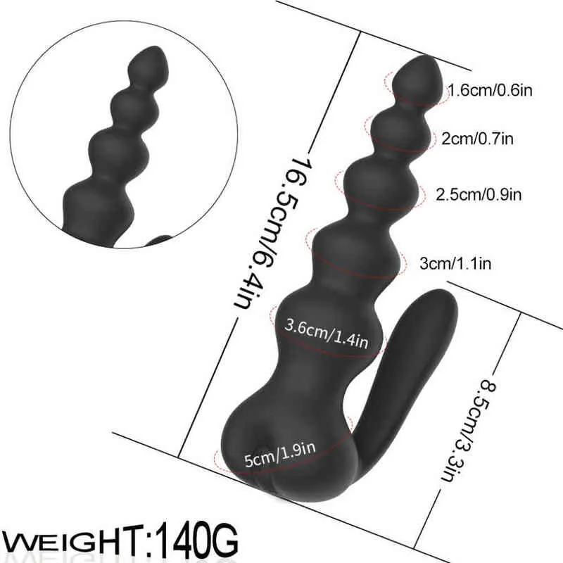 Nxy Vibratori Perline anali vibranti Vibratore anale Massaggiatore della prostata maschile Giocattoli sessuali uomini Gay Butt plug unisex Giocattoli del sesso anale adulti Butt Plug 0105