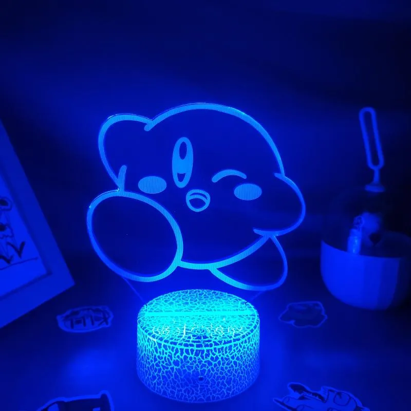 ナイトライトゲームKIRBYS3D LED RGB LIGHT FRIND CHILDRE FOR FRIND CHILDRE LAVAランプベッドゲーミングルームデコラティオ2420のためのカラフルな誕生日プレゼント
