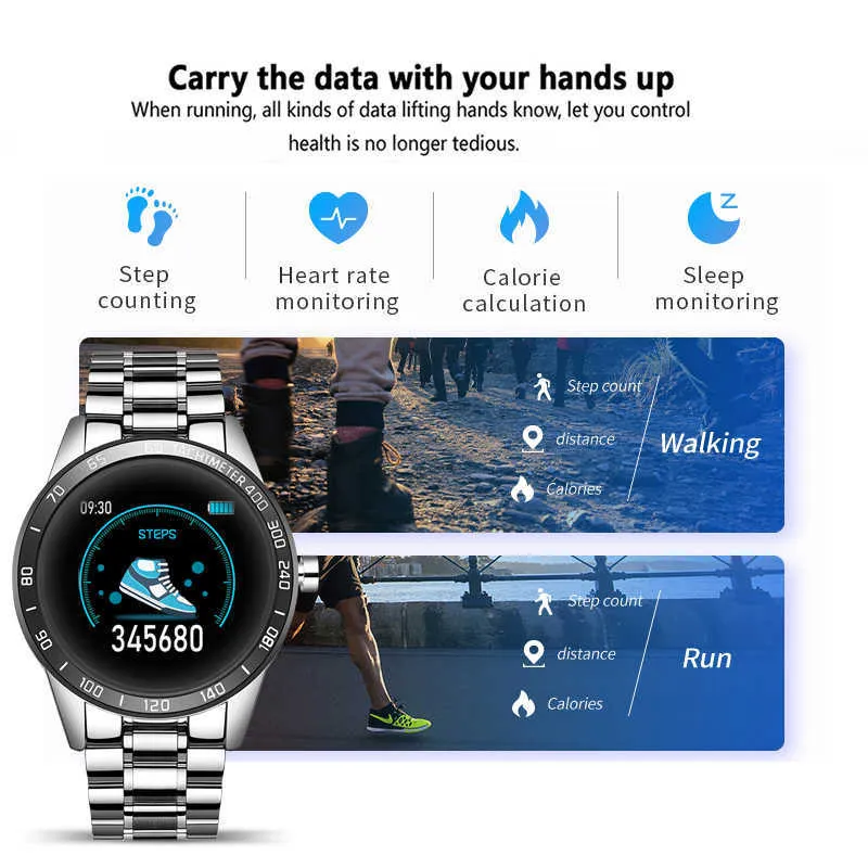 Mens 'Watches Fashion Smart Sport Clock Men Bluetooth Watches Digital Electronic Wrist Watch for Men Clock Male Wristwatch WO2971