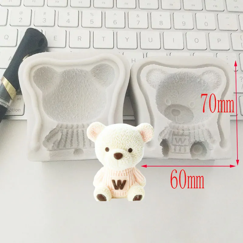 Orso 3D Stampo dolci in silicone Stampo fondente in silicone 3D Cupcake Gelatina Caramelle Decorazione cioccolato Stampi utensili da forno K641 210225