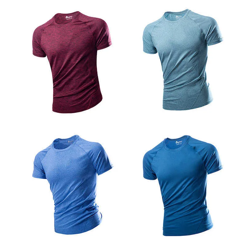 T-shirts à séchage rapide d'été T-shirt de sport en vrac pour hommes pour hommes Chemises de fond T-shirts en maille de soie de glace à manches courtes L-5XL 210716