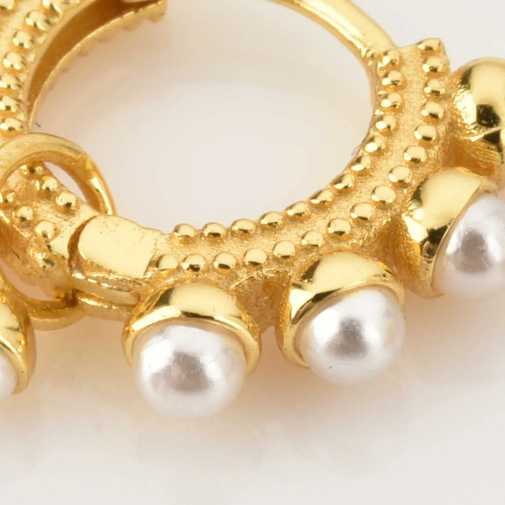 Andywen 925 Hoops de perles en argent sterling perçant rond petit cercle boucle d'oreille rock punk luxe pendentie bijoux 210608265e1006142