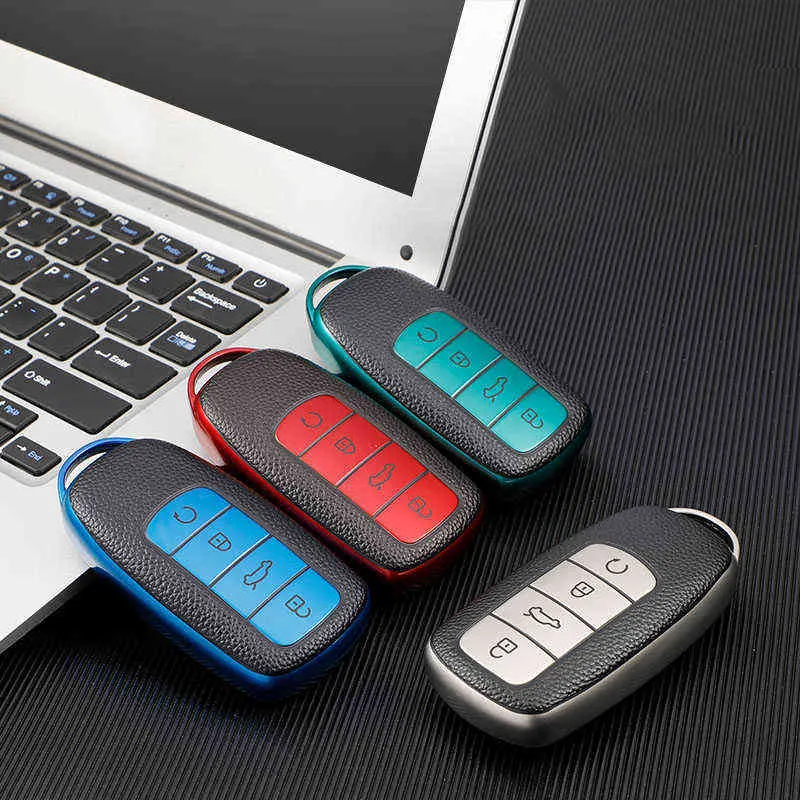 حالة مفتاح السيارة لـ Chery Tiggo 8 Pro 2021 New Soft TPU Car Key Case 4 Buttons Control Control Protecties TPU1706828