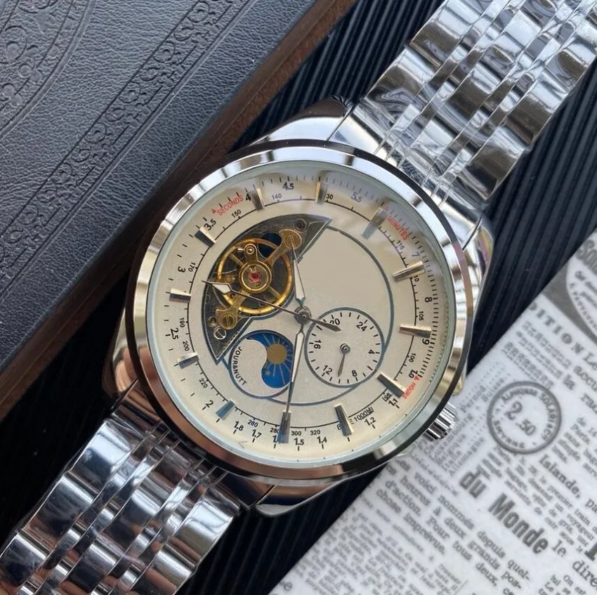 Montre de luxe Mens Skeleton Designer Automatisch uurwerk volledig roestvrijstalen horloges 2813 Mechanische horloges waterdicht Lumi253f