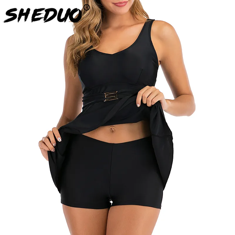 Costumi da bagno Plus Size Donna Tankini Body Due pezzi Solid New Sport Costume da bagno Donna Abbigliamento da spiaggia Nuoto