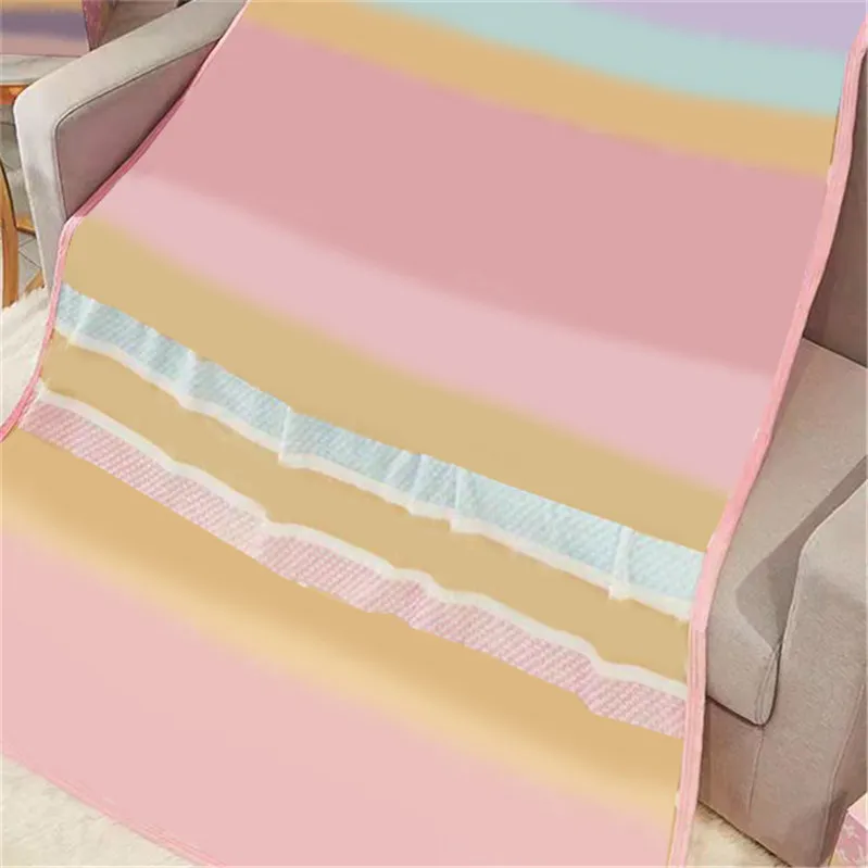 세련된 무지개 그라디언트 컬러 담요 문자 해바라기 패턴 인쇄 던지기 담요 150 200cm 따뜻한 두꺼운 소파 침대 덮개 야외 302o