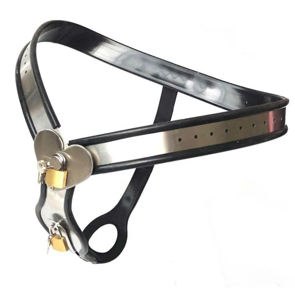 Ceinture de chasteté féminine en acier inoxydable, Type de cœur, plug anal vaginal, sous-vêtements BDSM, dispositif de verrouillage de bondage, jouets sexy pour adultes pour femmes et hommes