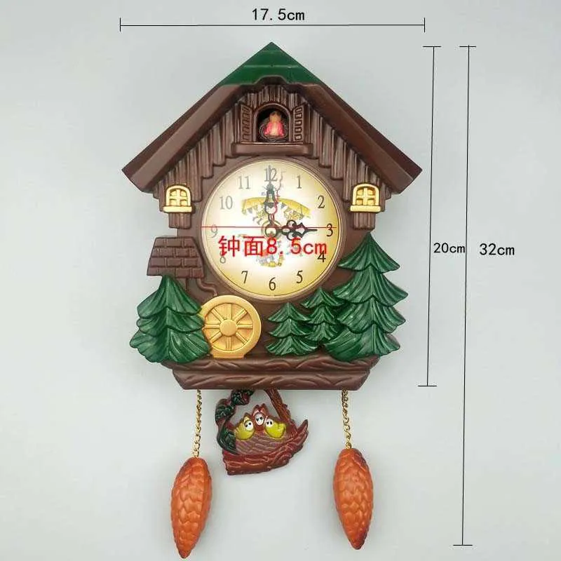 Huis Vorm Wandklok Koekoek Vintage Vogel Bel Timer Woonkamer Slinger Ambachten Kunst Horloge Home Decor 2109136566940