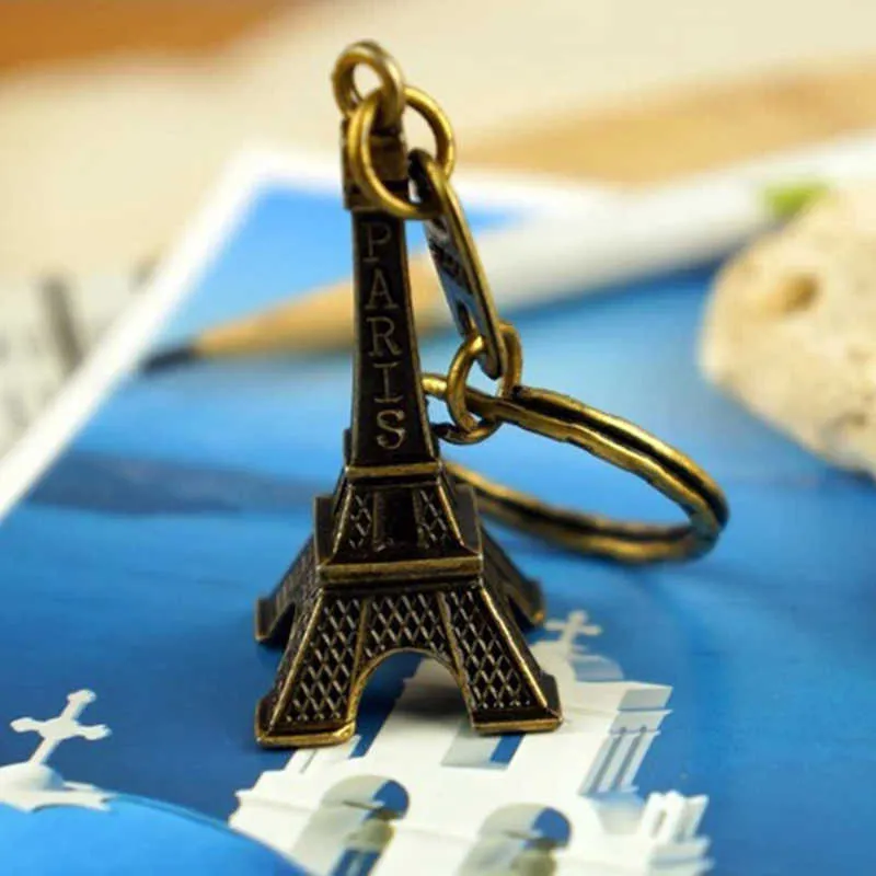 Paris rétro Mini tour Eiffel modèle mignon porte-clés porte-clés amour cadeau fa Style Vintage G1019
