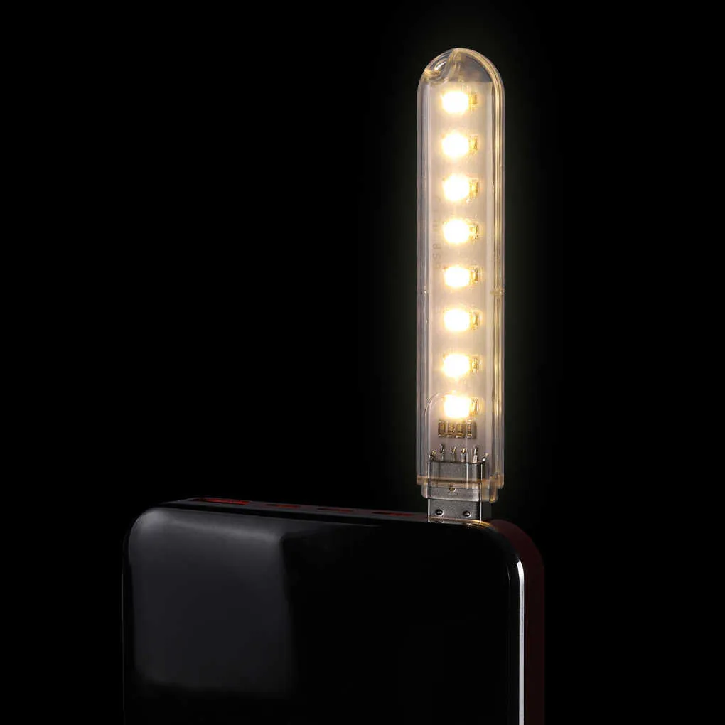 Mini luci da libro a LED USB portatili DC5V Lampada da lettura ultra luminosa 3 led 8 luci notebook PC portatile Power Bank