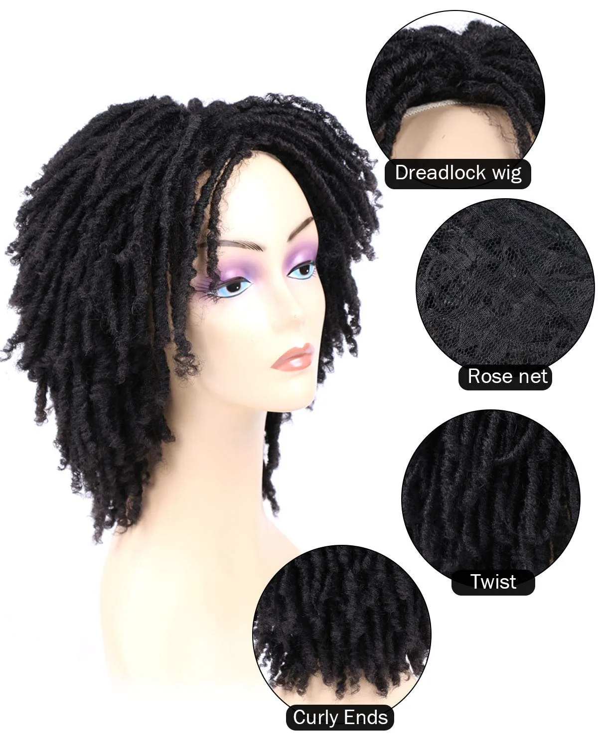 Perruques tressées pour femmes noires Afro courtes perruques bouclées perruques synthétiques à la recherche de perruque tressée torsadée Dreadlock Wigfactory direct