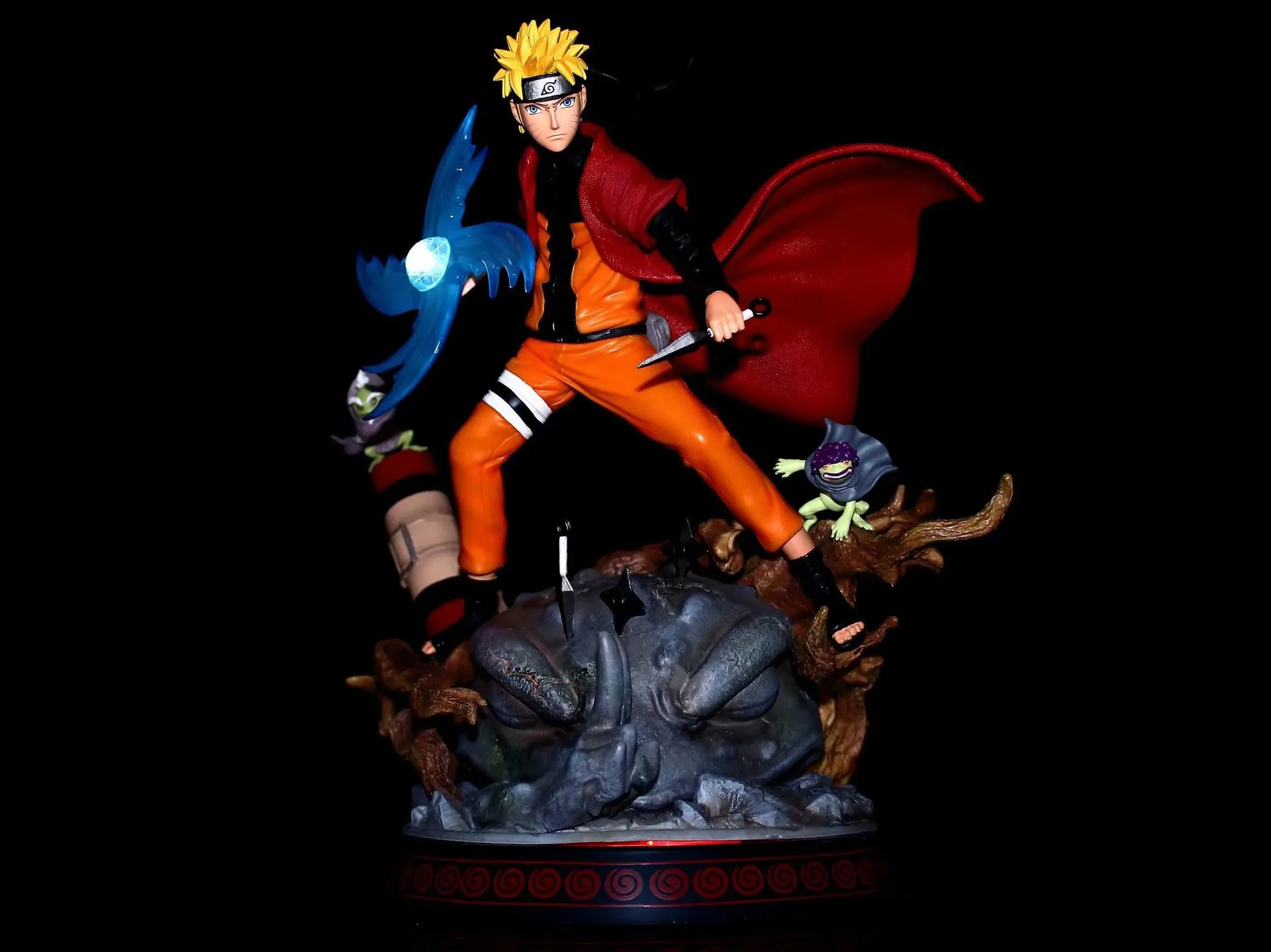 Naruto GK Burning Wind sapo Fairy Naruto Sasuke Vortex Modelo de píldora espiral Estatua Decoración Hand Office9488822222
