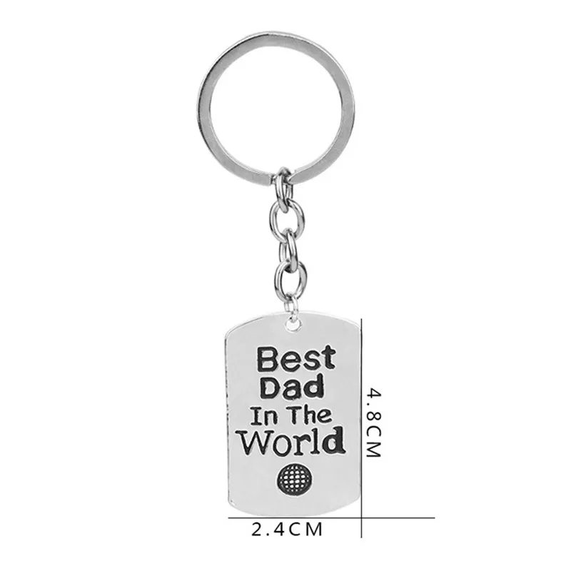 New Keychain Dad In The World Keyring Family Fathers Day Gifts Men Jewelry Daddy Presents Mens Car Key Charm Pendant3596379