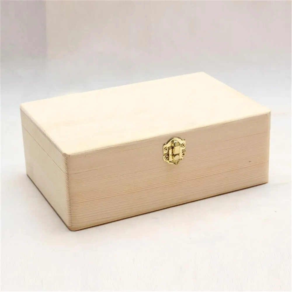 Caja de almacenamiento para el hogar de madera natural con tapa con cierre dorado, organizador de postales, caja de joyería artesanal hecha a mano, caja de madera, ataúd, la mejor venta 210315