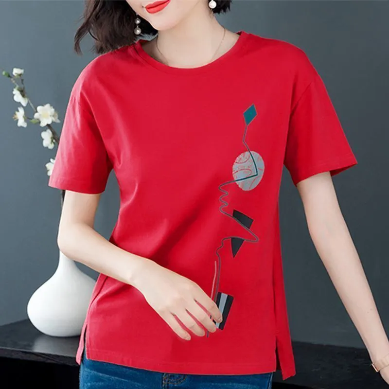 95% Cotton T Shirt Woman Summer Fashion O Neck Short Sleeve Tshirt Woman Korean Style Plus Size Shirt New Women Shirts Top T200614