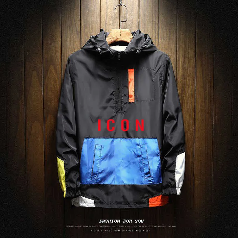 Rüzgarlık Ceket erkek Bahar Ve Sonbahar Ceket erkek Işık Sokak Tarzı Açık Rahat Ceket Kapşonlu Tasarım Spor X0621