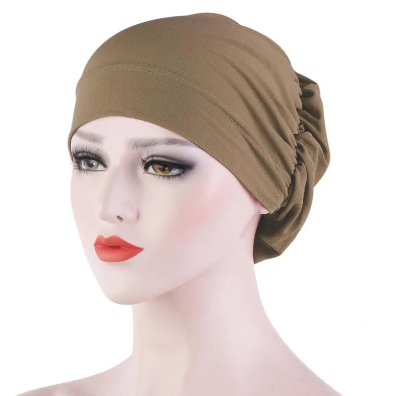 Beanie Skull Caps Kvinnor håravfall halsduk elastisk lady cancer kemo cap muslim turban hatt arabisk huvud wrap cover beanie huvudkläder skull253i