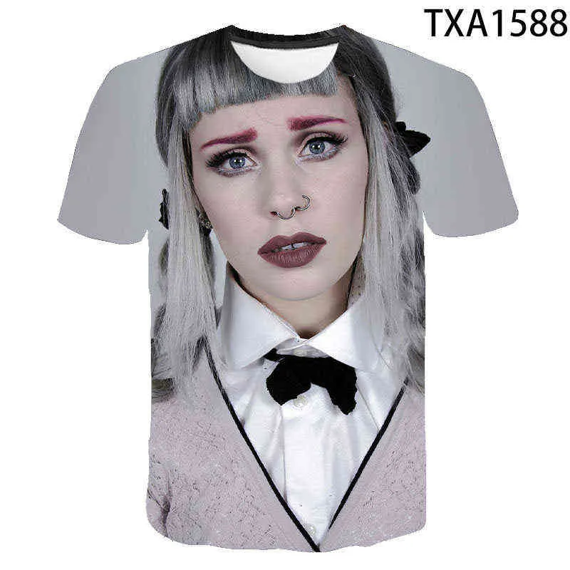 Singer Melanie Martinez T-shirt överdimensionerad o-hals toppar harajuku kort ärm cool mode casual plus size tee tops g1217