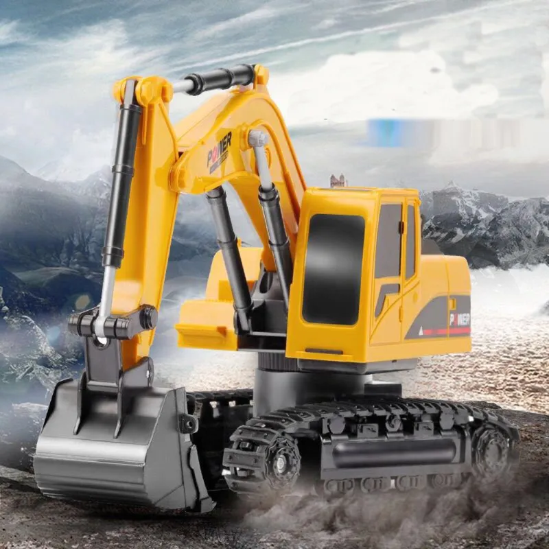 2.4Ghz 6 Channel 1:24 RC Excavator toy Engineering Car Alloy and plastic RTR For kids Christmas gift 220315