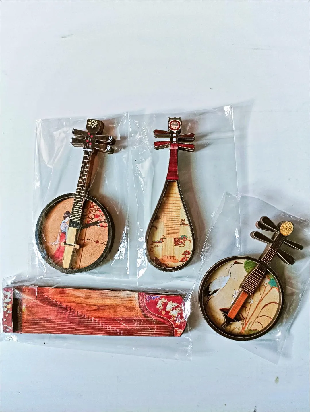 Set kinesiska klassiska musikinstrument Magnet Hemdekoration Creative Kylvägg magneter kylskåp klistermärken dekor3630370