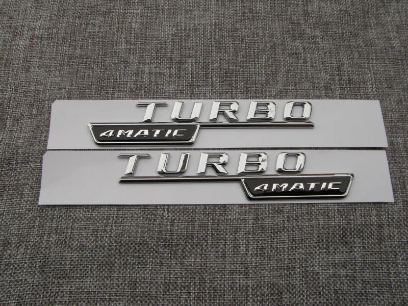 Chrome TURBO 4MATIC numéro lettres coffre Badge emblème autocollant pour MercedesBenz AMG5818166