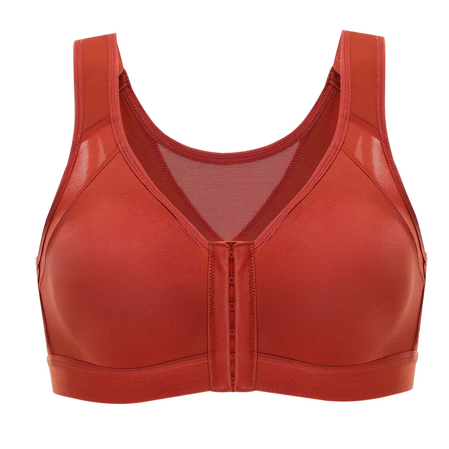 Kvinnors full täckning Non-Padded Wire Free Front Closure Bra 210623