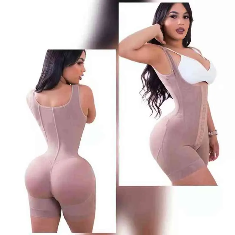 Femmes Gorset Fajas Colombianas Grande Taille Shapewear Ouvert Buste Corps Corse Taille Formateur Haute Compression Skims Body 211230