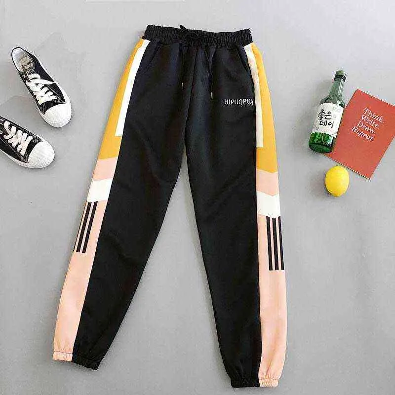 Joggers Frauen Hosen Lose Hip Hop Hosen Baggy Jogginghose Streetwear Hohe Taille Casual Plus Größe Sport Weibliche 211218