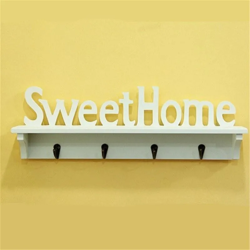 Sweet Home Words 4 крючки полки шляпа клавиши держатели хранения настенные крючки настенные стойки держатель для дома y200429341W