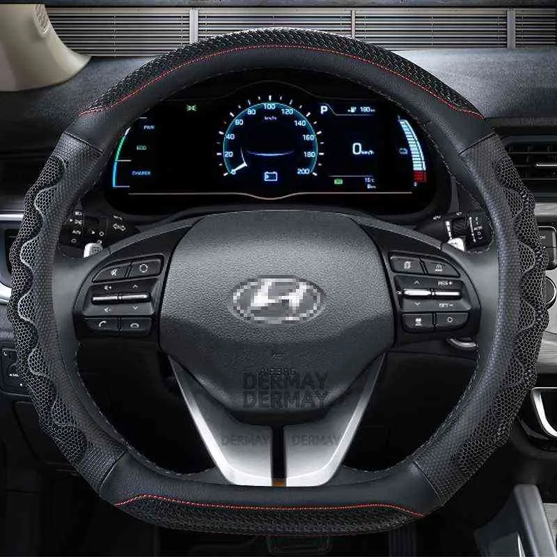 Hyundai Ioniq için 2016 2017 2018 2018 2019 2020 Dermanay Araç Direksiyon Kapağı Masaj Slip Olmayan Otomatik Aksesuarlar İç H2204222265G