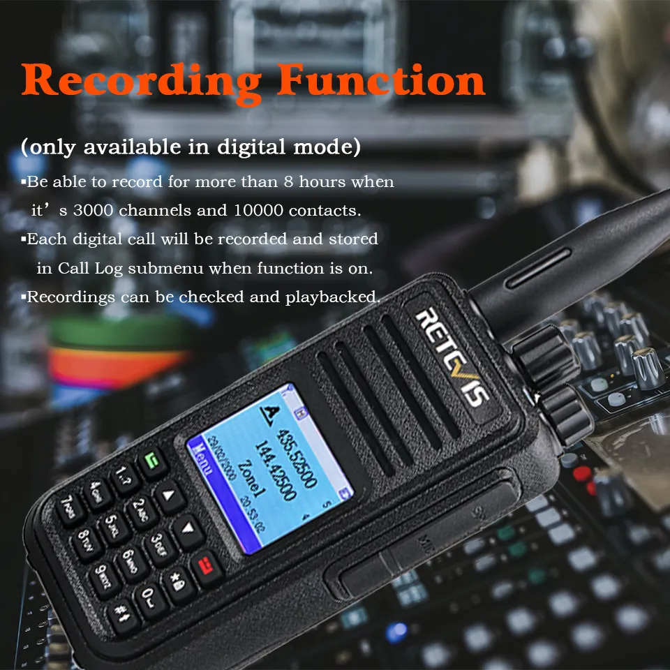 Retevis RT3S DMR Walkie Talkie Ham Stations Amateur VHF UHF Dual Band VFO GPS APRS Dual Time Slot Promiscuo 5w4359502