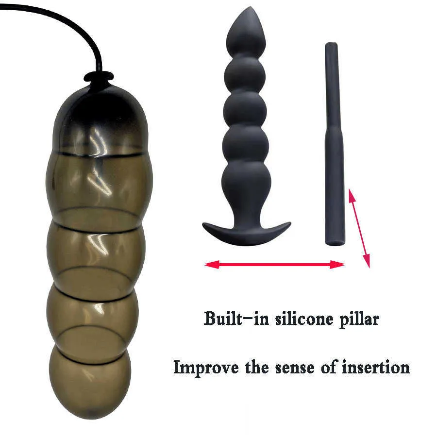 Diametro di espansione da 14 cm Dildo anale di dildo con 5 perle colonna in silicone incorporato ENORME GUST ASS ASSE DILATOR SEX SEX 2110183441397