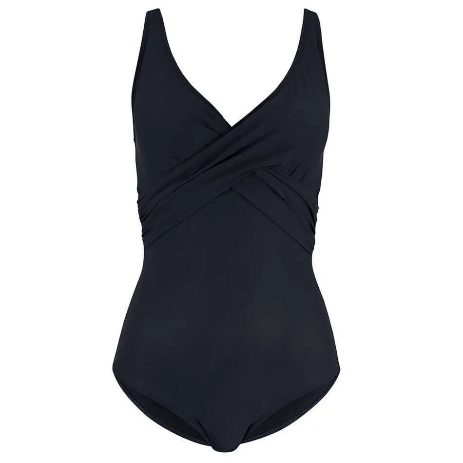 LI-Fi Solid Swimsuit Kobiety Stroje Kąpielowe Monokini Swimming Garnitur Retro Vintage Kąpiel Beachwear Slim Swim Wear M ~ 2XL 210611
