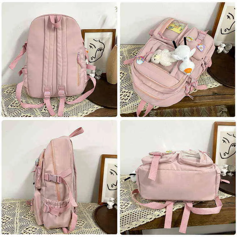 Carino zaino da donna grande zaino da scuola femminile in nylon impermeabile borsa laptop da donna Harajuku Kawaii ragazze zaini da viaggio Y1105