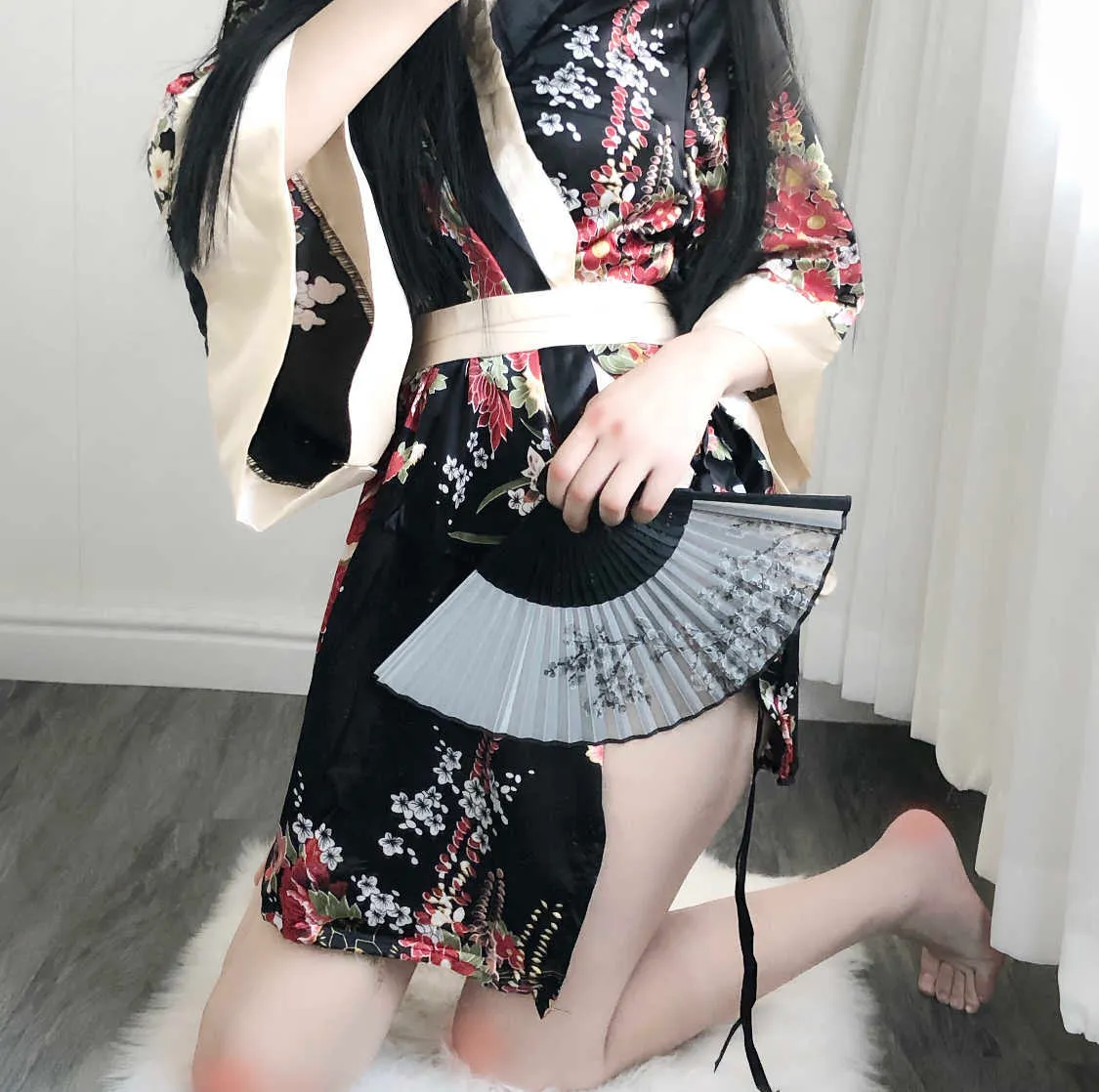 Japanische Retro Kimono Robe Cos Versuchung Lose Uniform Unterwäsche Bademantel Nachtwäsche Frauen Dressing Kleider Nachtwäsche Pyjamas 210901