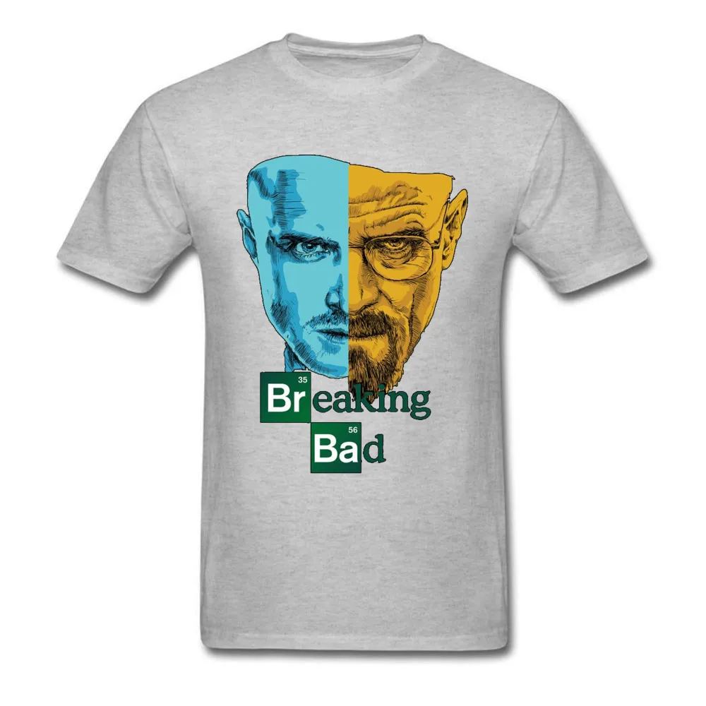 BreakingBad190611 Design T-Shirt for Men Cotton Fabric Autumn T Shirt Classic Tops Shirts Short Sleeve Hip Hop Round Neck BreakingBad190611 grey