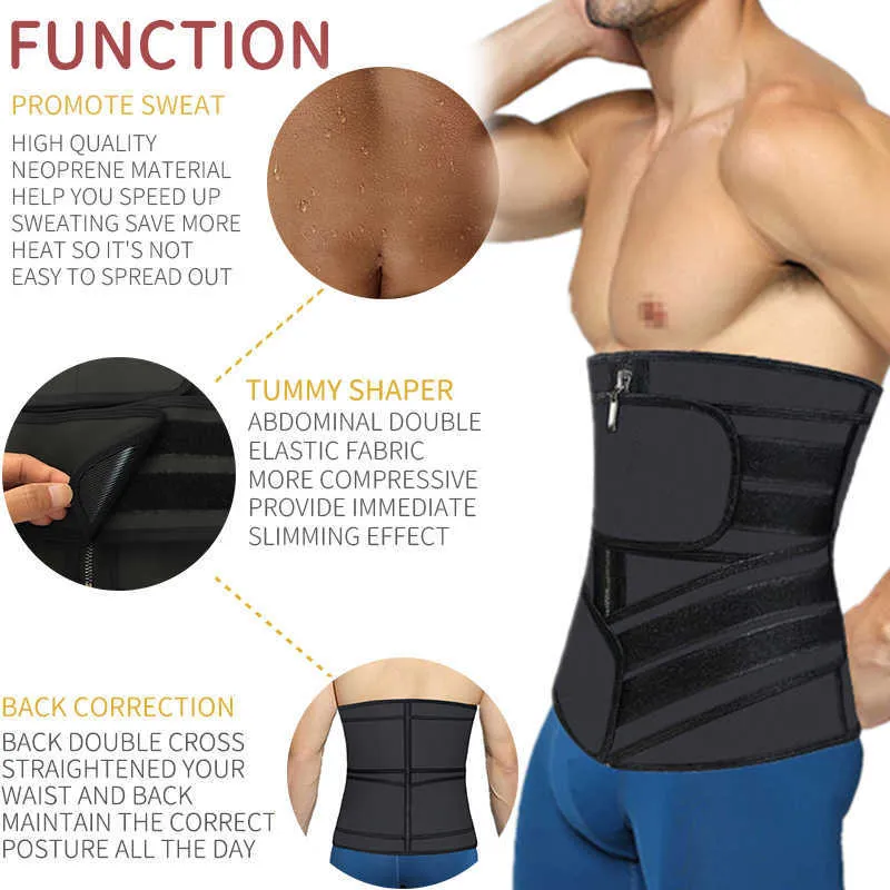 Waist Trainer Sauna Sweat Belt Body Suit Shaper for Man Corset Workout Fitness Fat Burning Weight Lose Shapewear Fajas