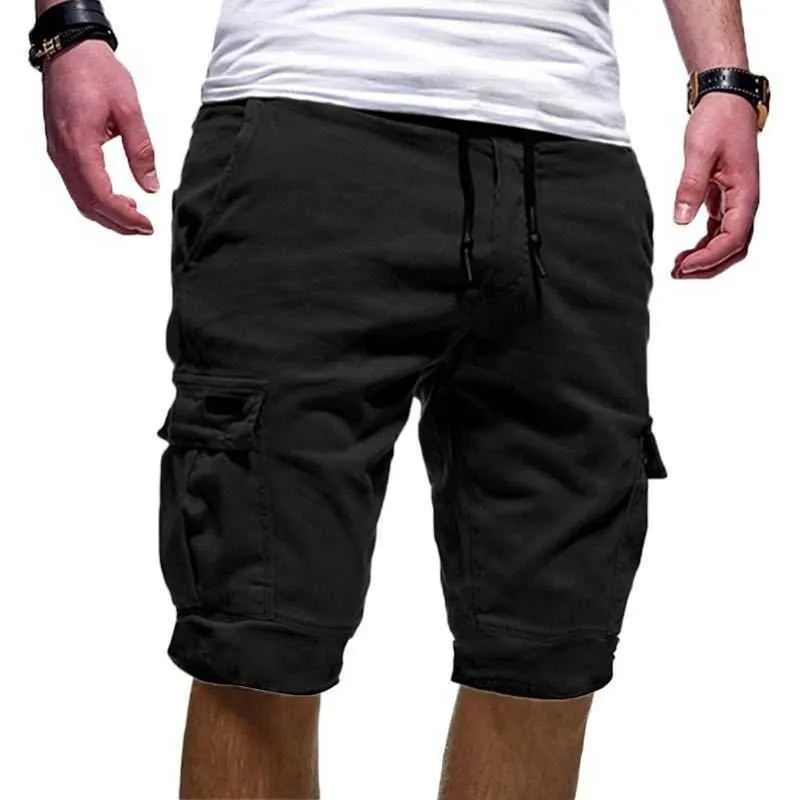 Men Shorts Cargo Pocket Tactical Army Gym Sports Summer Casual Half Pants Ropa De Hombre Mens Clothing Mens Shorts X0705