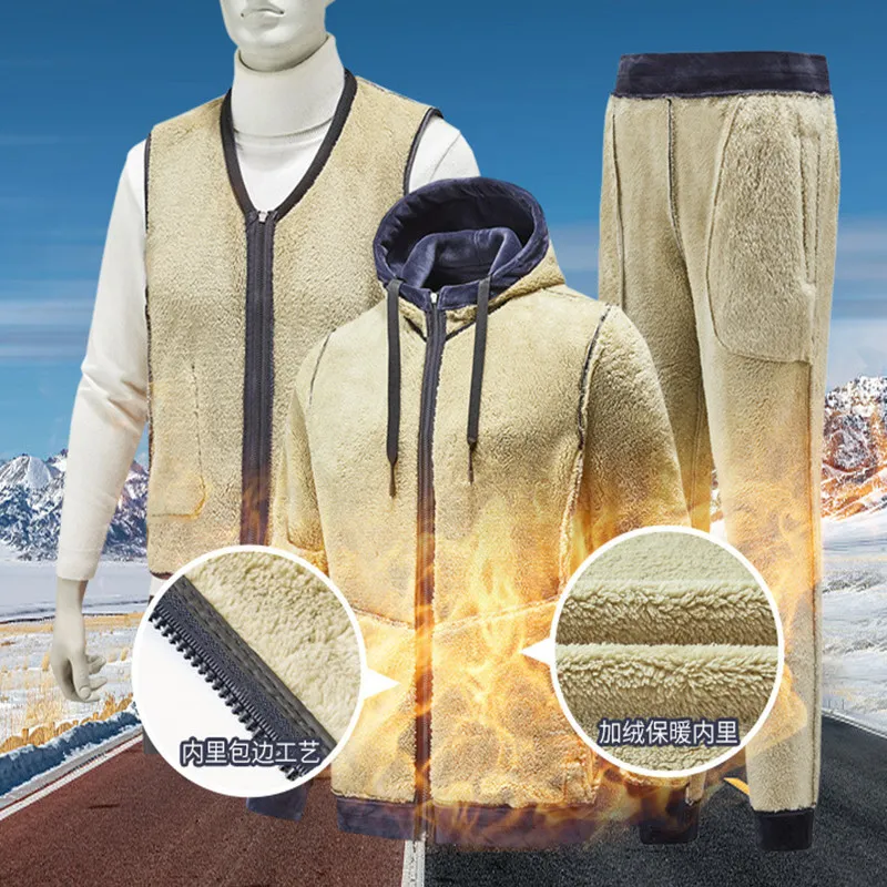 Cardigan in cashmere di agnello invernale plus size tuta sportiva da uomo maglione più cappuccio in pile spesso maglione con cappuccio vestito di pelliccia di volpe argentata 201118