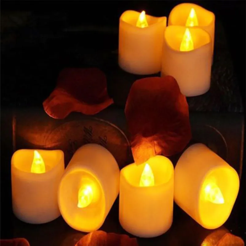 12/24 pezzi creativi lampada a candela a LED alimentati a batteria luce senza fiamma casa matrimonio decorazione festa di compleanno forniture Dropship Y2005315997536