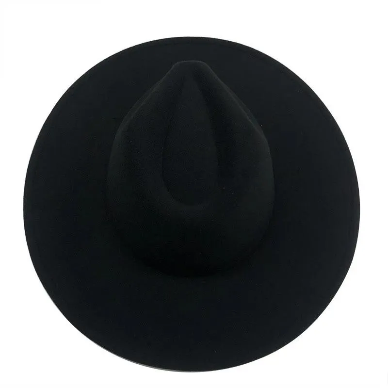 9 5 CM de abas largas de lã jazz top chapéu outono inverno senhoras preto luz vermelha topo chapéu fedora moda masculina Panama3055
